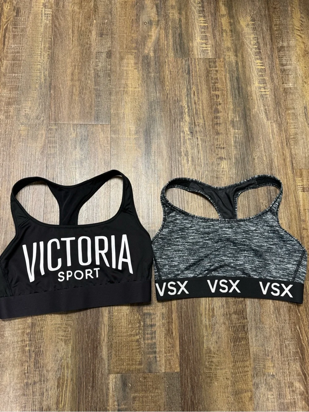 Victoria’s Secret Black And Gray Racerback Sports Bra‎ Bundle of 2
